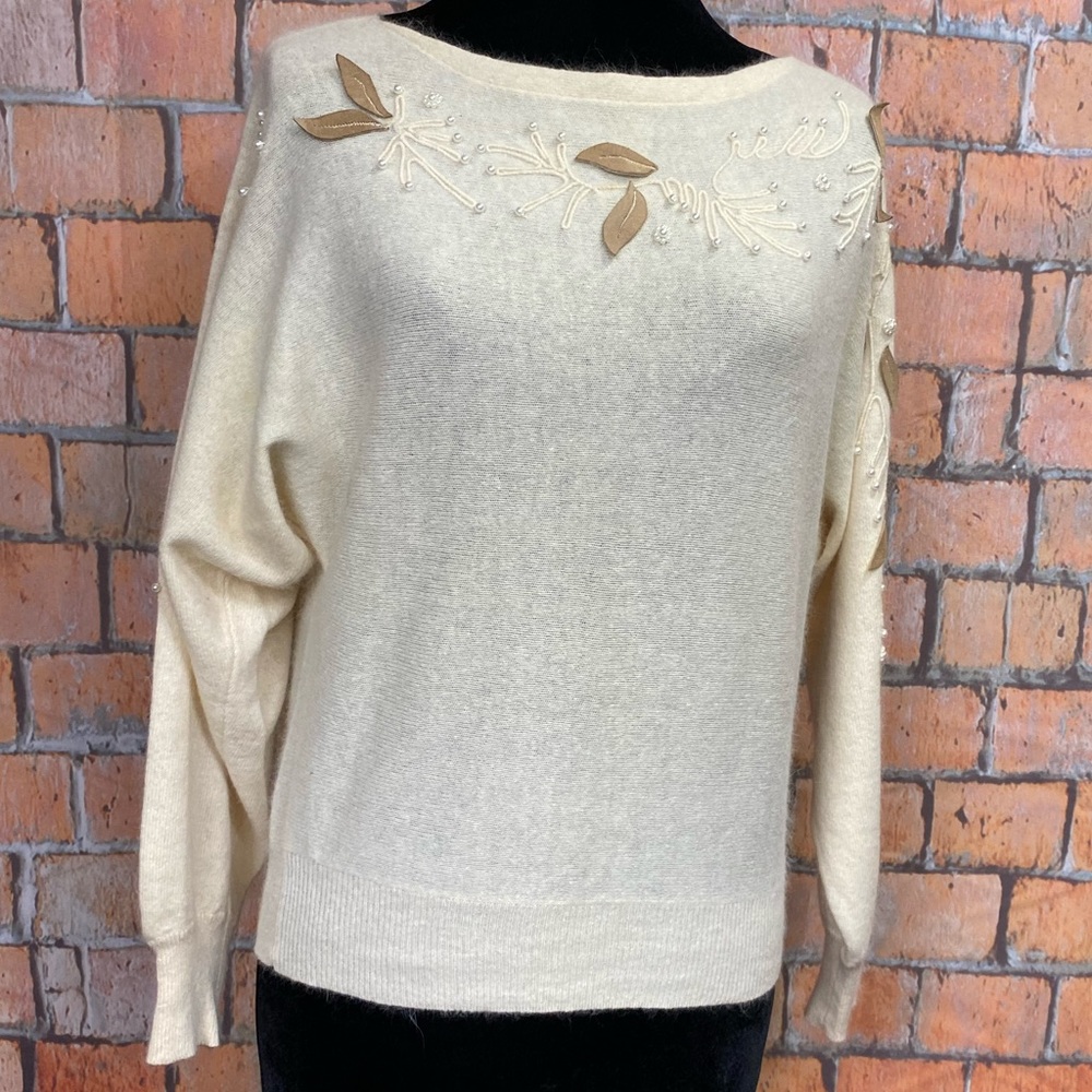 Vintage Sunbow 2 Beaded Wool Sweater‎